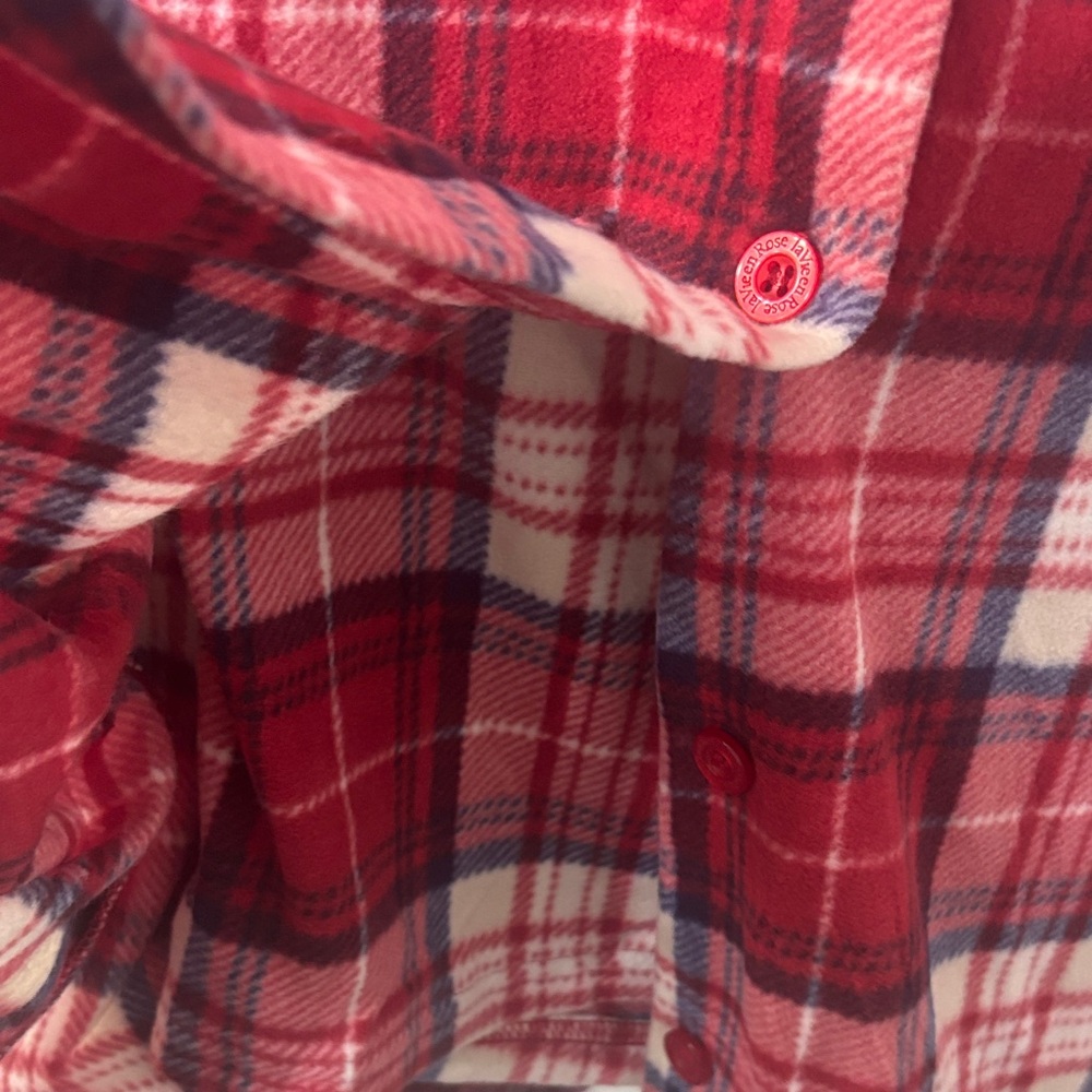 La Vie En Rose Fleece Plaid Pajama set New without tag - Picture 4 of 5